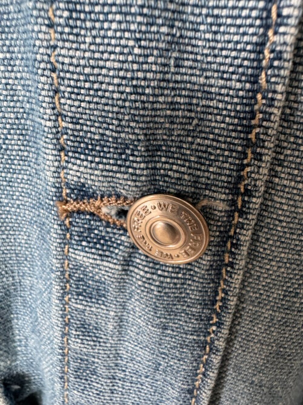 We The Free Lemon Denim Jacket Size Med Denim Oversized Chore Barn Style Pockets - Picture 6 of 12